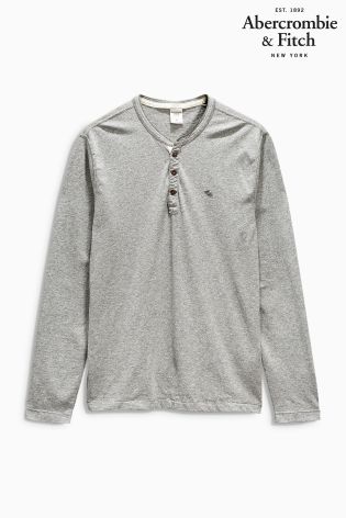 Grey Abercrombie & Fitch Henley Top